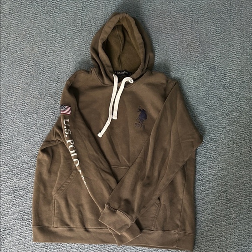 U.S. Polo Assn. Olive Hoodie with Logo
